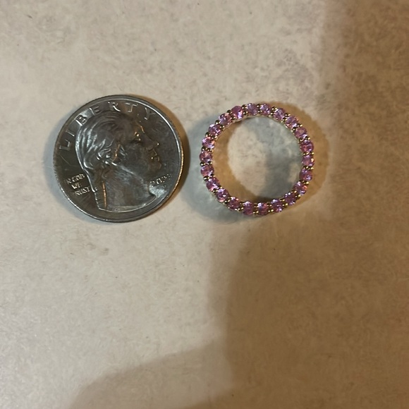 Gold 14K pink sapphire pendant - Picture 3 of 8